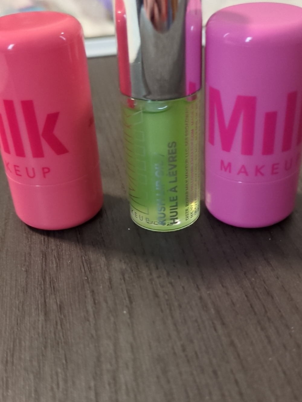 Milk Makeup Pink & Magenta Balm Sticks with Neon Green Lip Oil